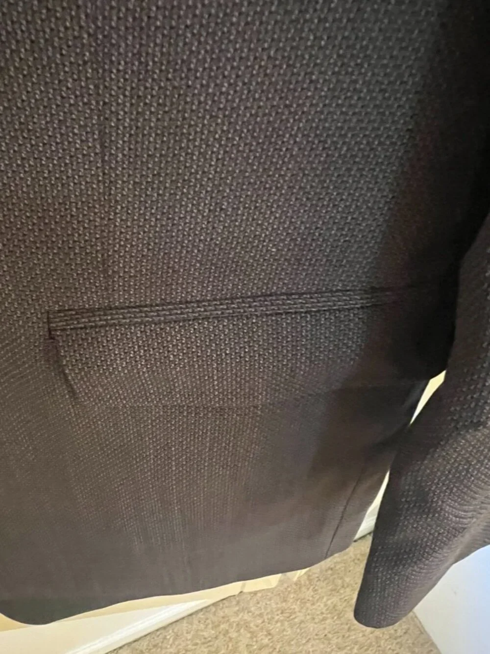 Calvin Klein Men's Sport Coat, 41 R, BEAUTIFUL BLUE BIRDSEYE, 100% Wool